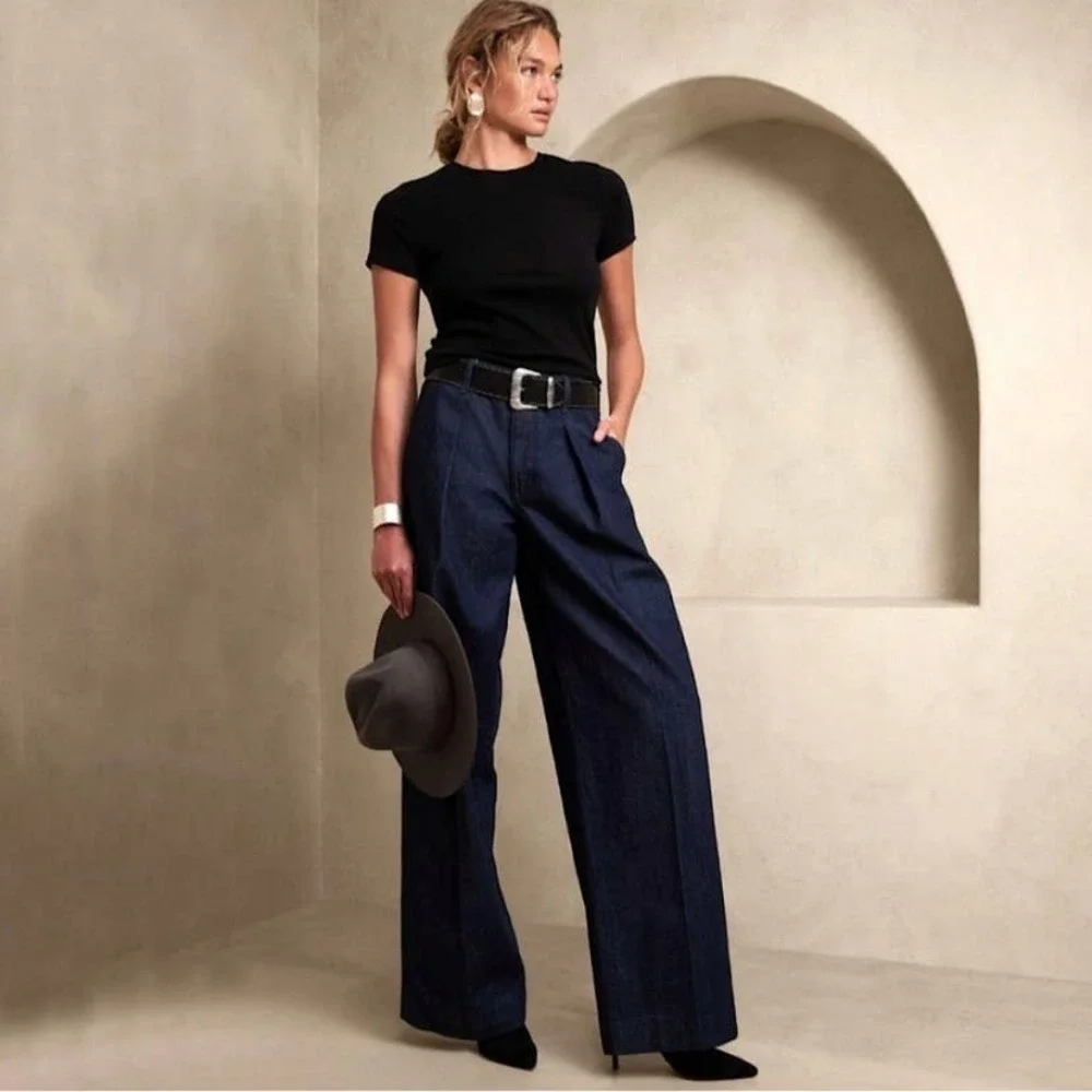 Banana Republic High Rise Relaxed Wide Leg Jeans Trousers Women’s 30